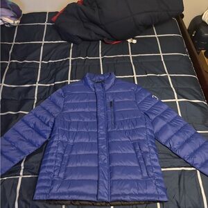 Navy blue puffer jacket